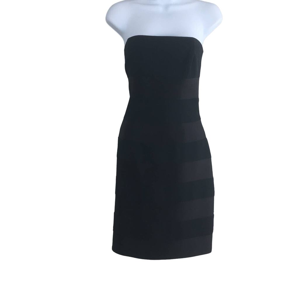 Laundry by Shelli Segal Strapless Little Black Dress Tone-on-Tone Size 4